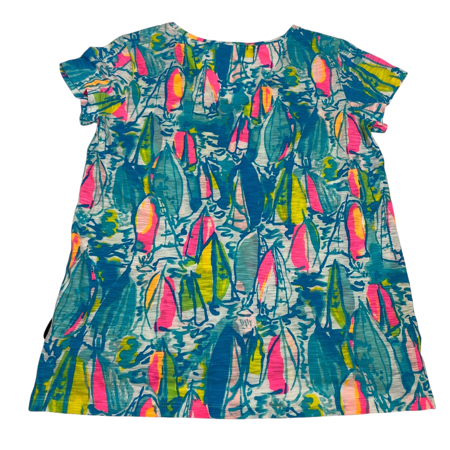 Top Ss Designer By Lilly Pulitzer In Blue & Pink, Size:L