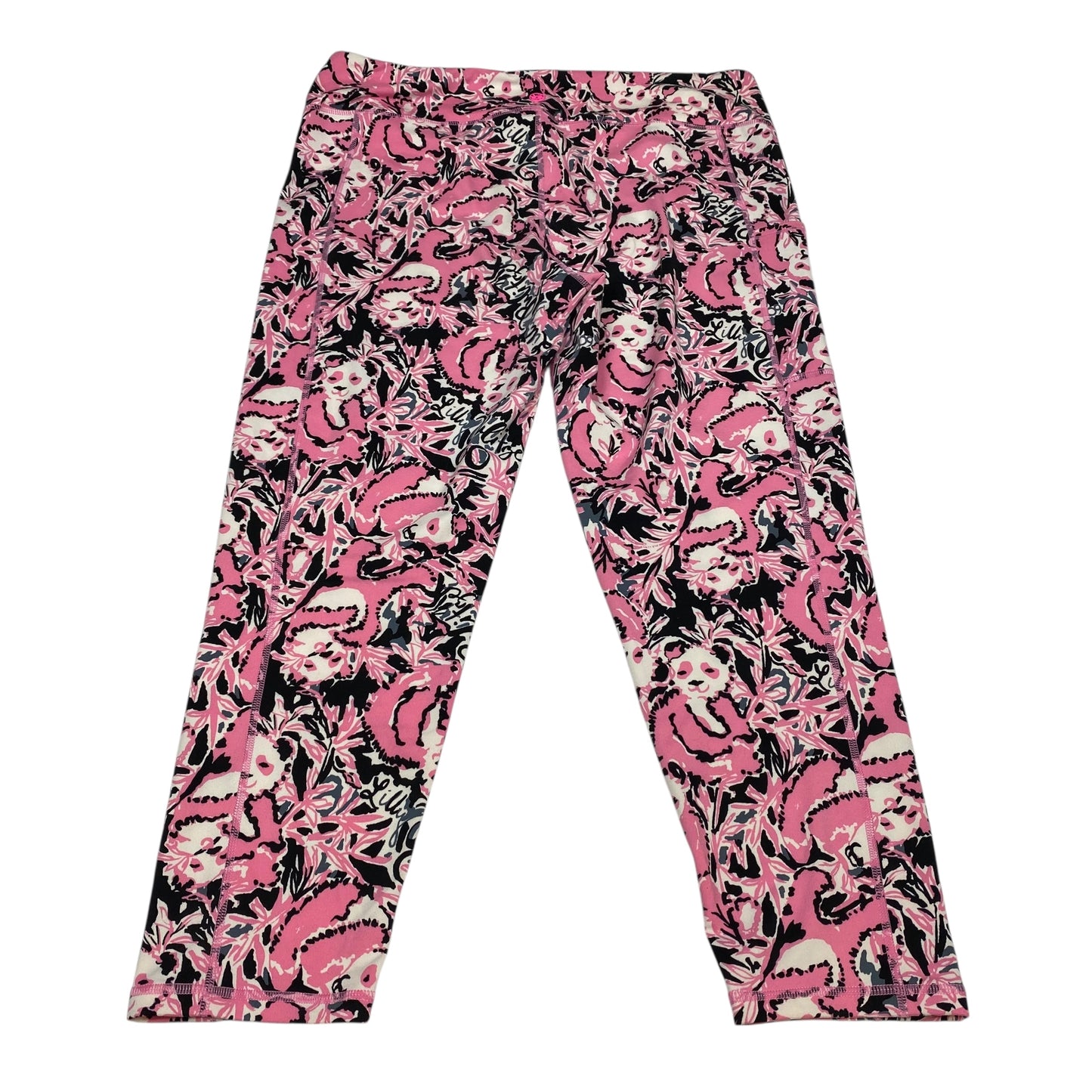 Athletic Leggings Designer By Lilly Pulitzer In Black & Pink, Size:Xl