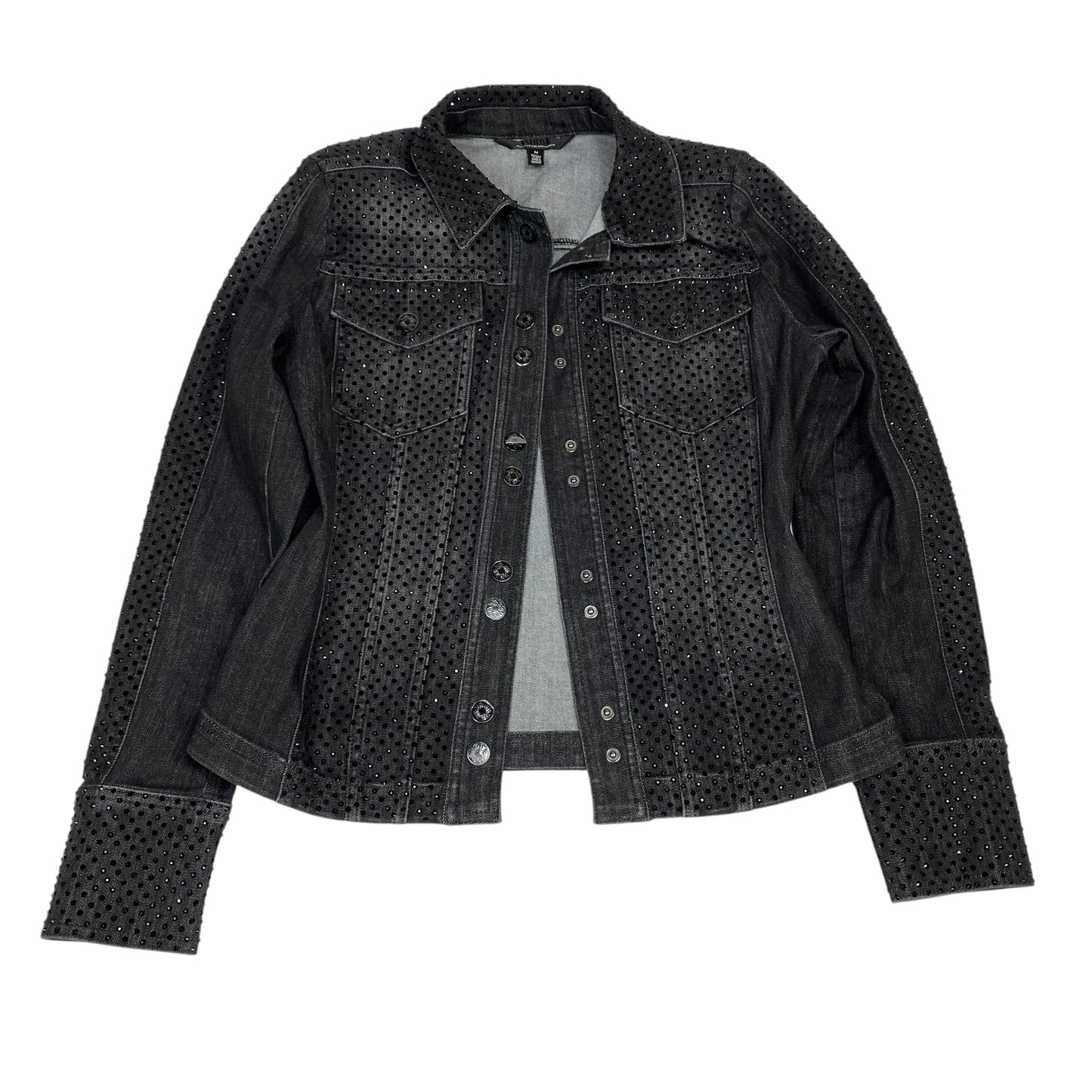 Jacket Denim By White House Black Market In Black Denim, Size:M