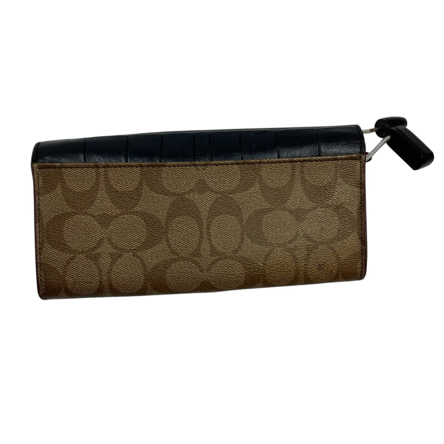 Wallet Designer By Coach In Black & Brown, Size:Large