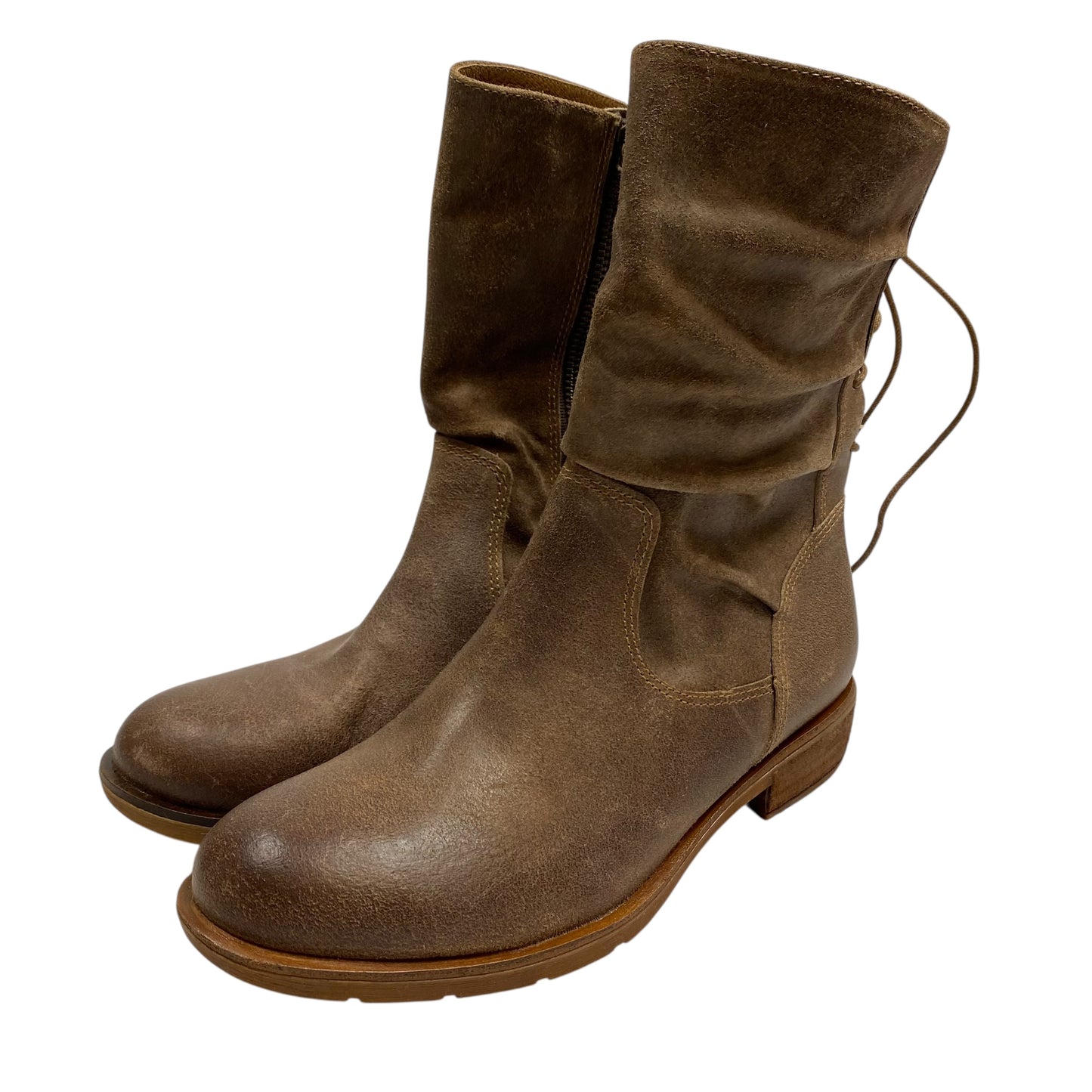 Boots Ankle Heels By Sofft In Brown, Size:8