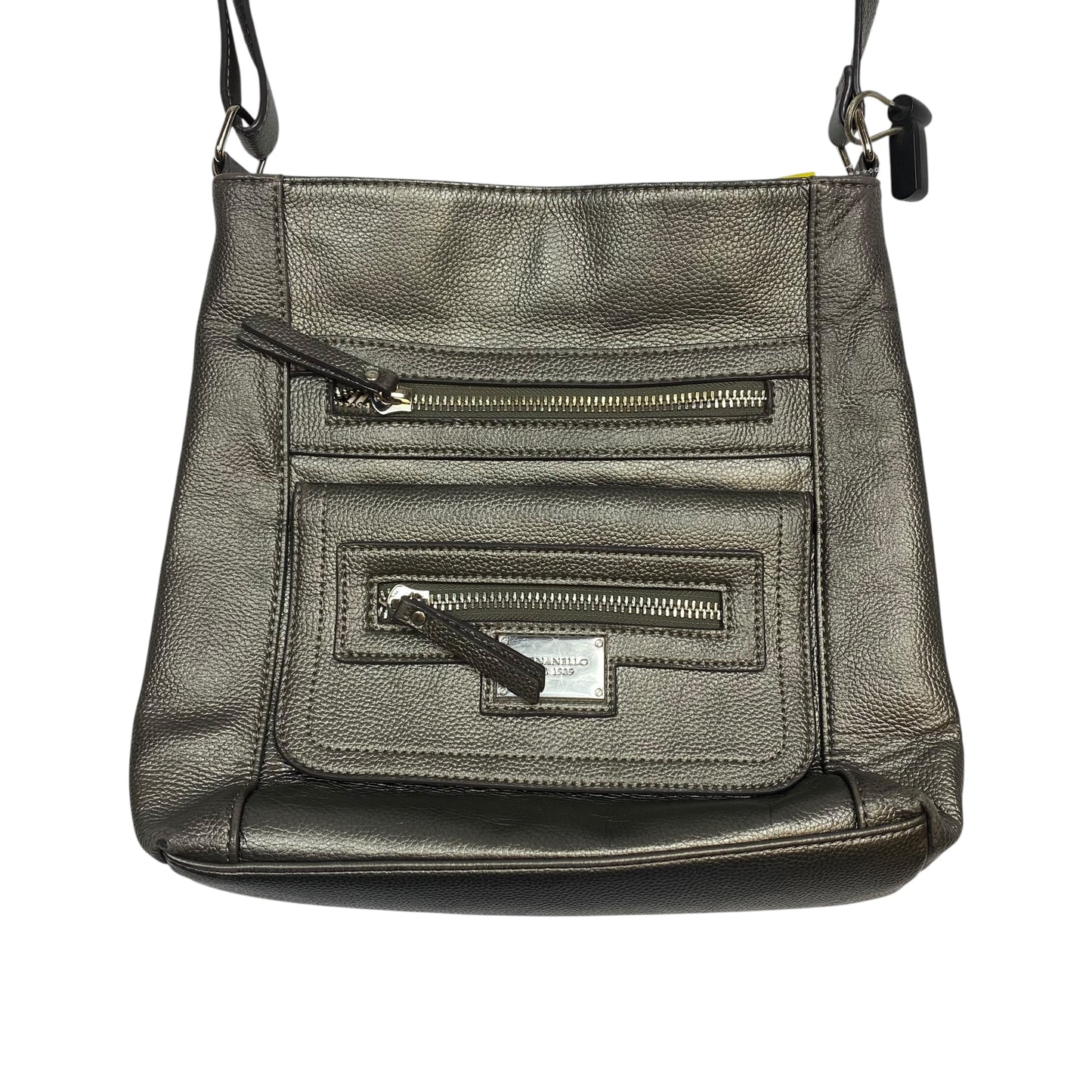 Crossbody Leather By Tignanello Purses In Silver, Size:Medium