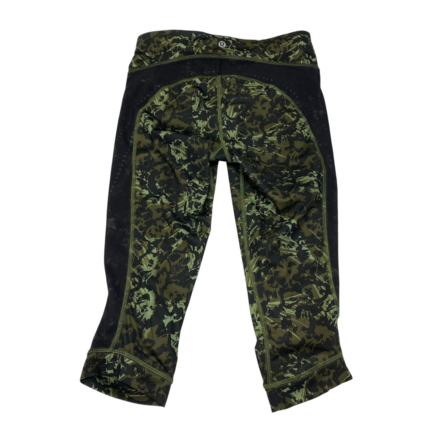 Athletic Capris Designer By Lululemon In Black & Green, Size:S