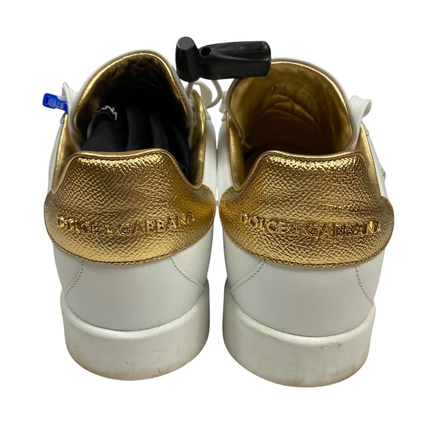 Shoes Luxury Designer By Dolce And Gabbana In Gold & White, Size:8