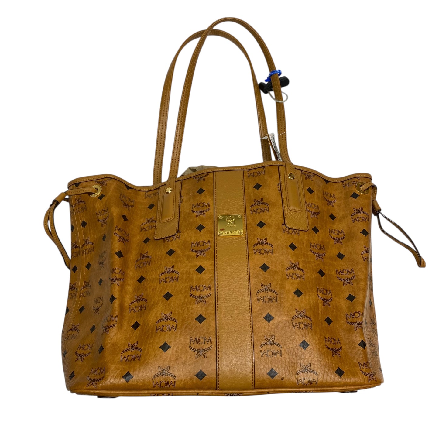 Tote Luxury Designer By Mcm In Brown, Size:Large
