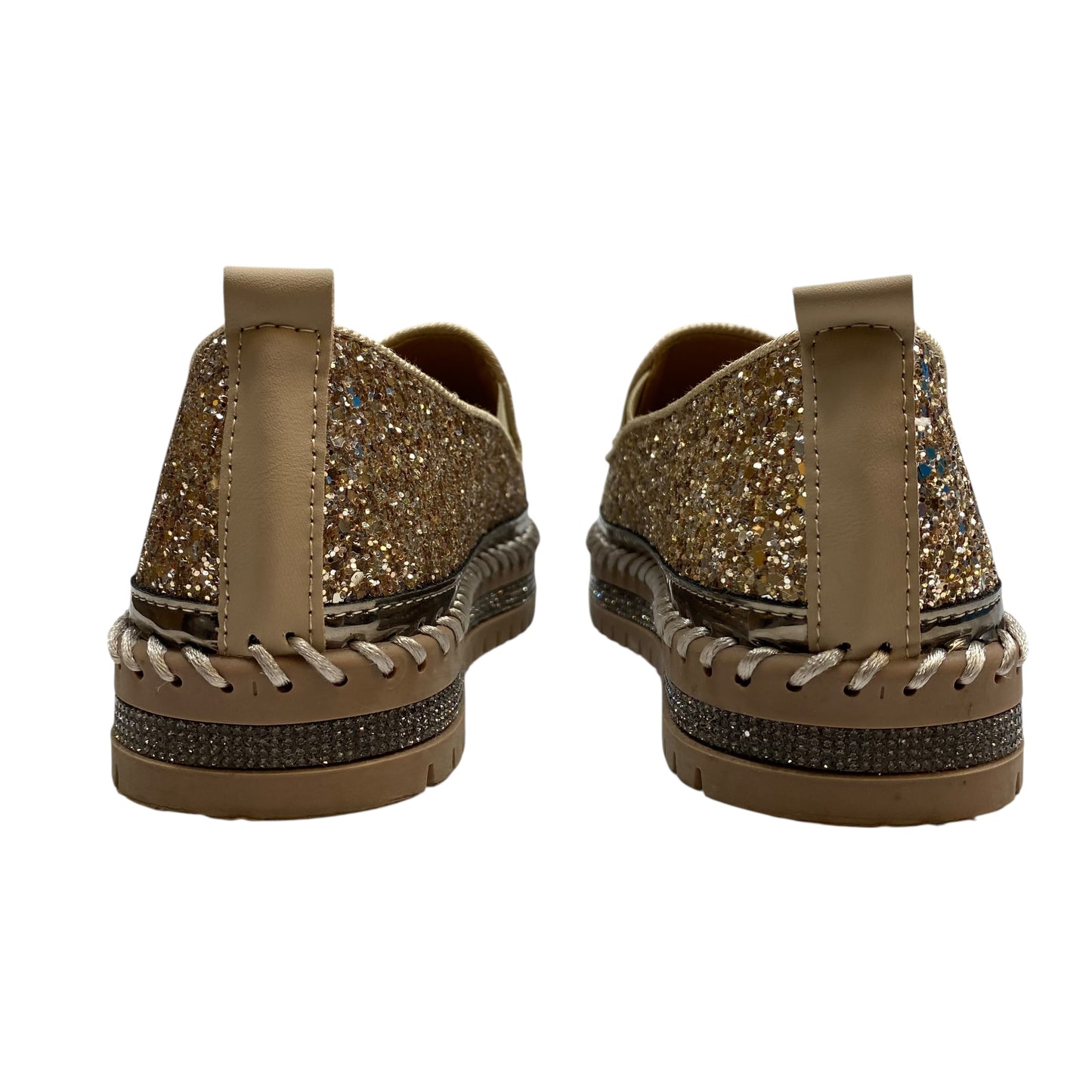 Shoes Flats By Cme In Gold, Size:8.5