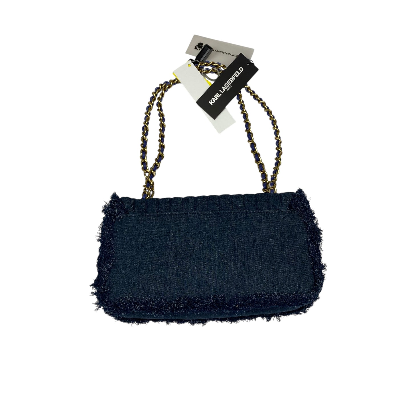 Handbag Designer By Karl Lagerfeld In Blue Denim, Size:Medium