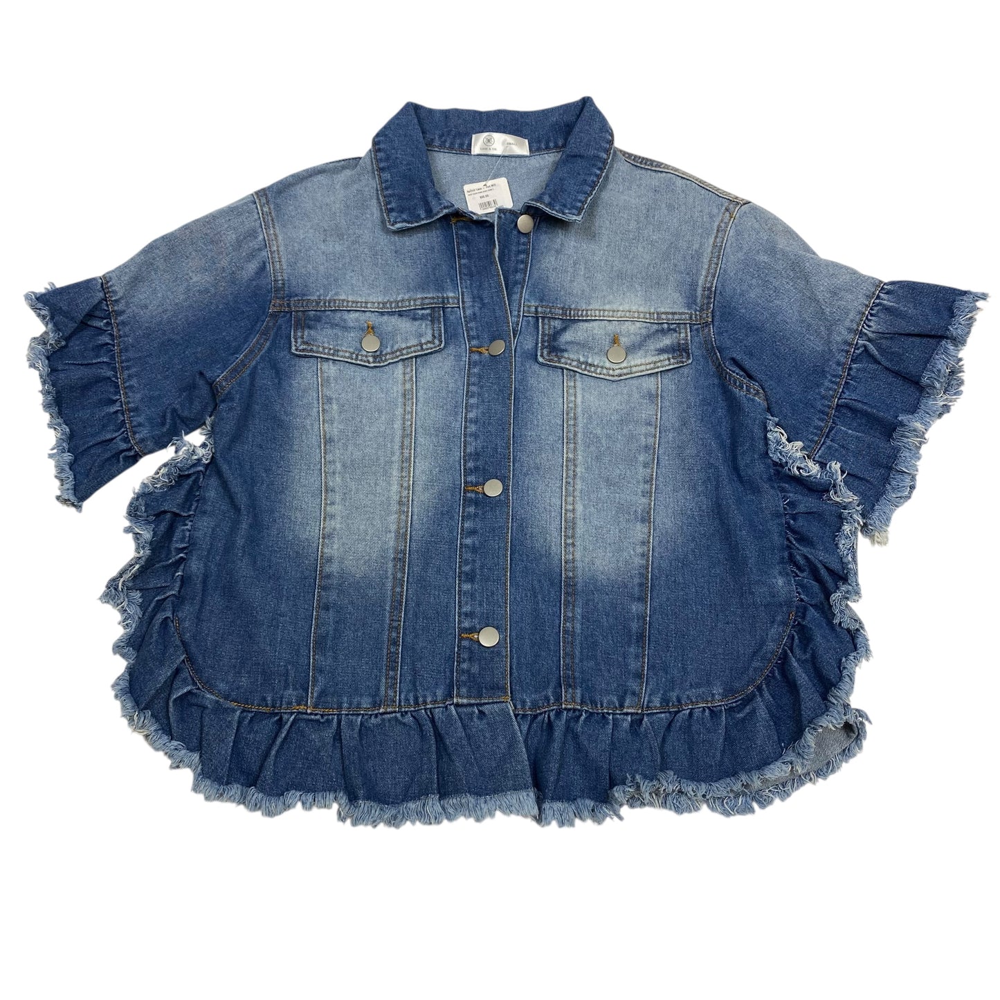 Jacket Denim By Liam & Co In Blue Denim, Size:S