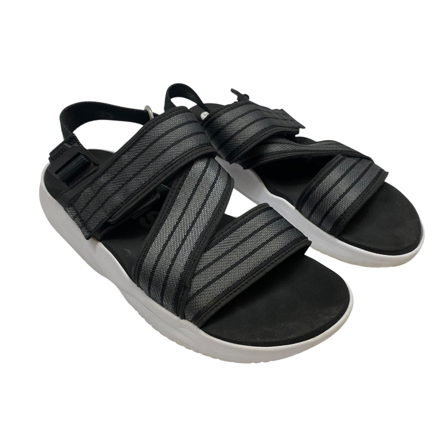 Sandals Sport By Adidas In Black & Grey, Size:7