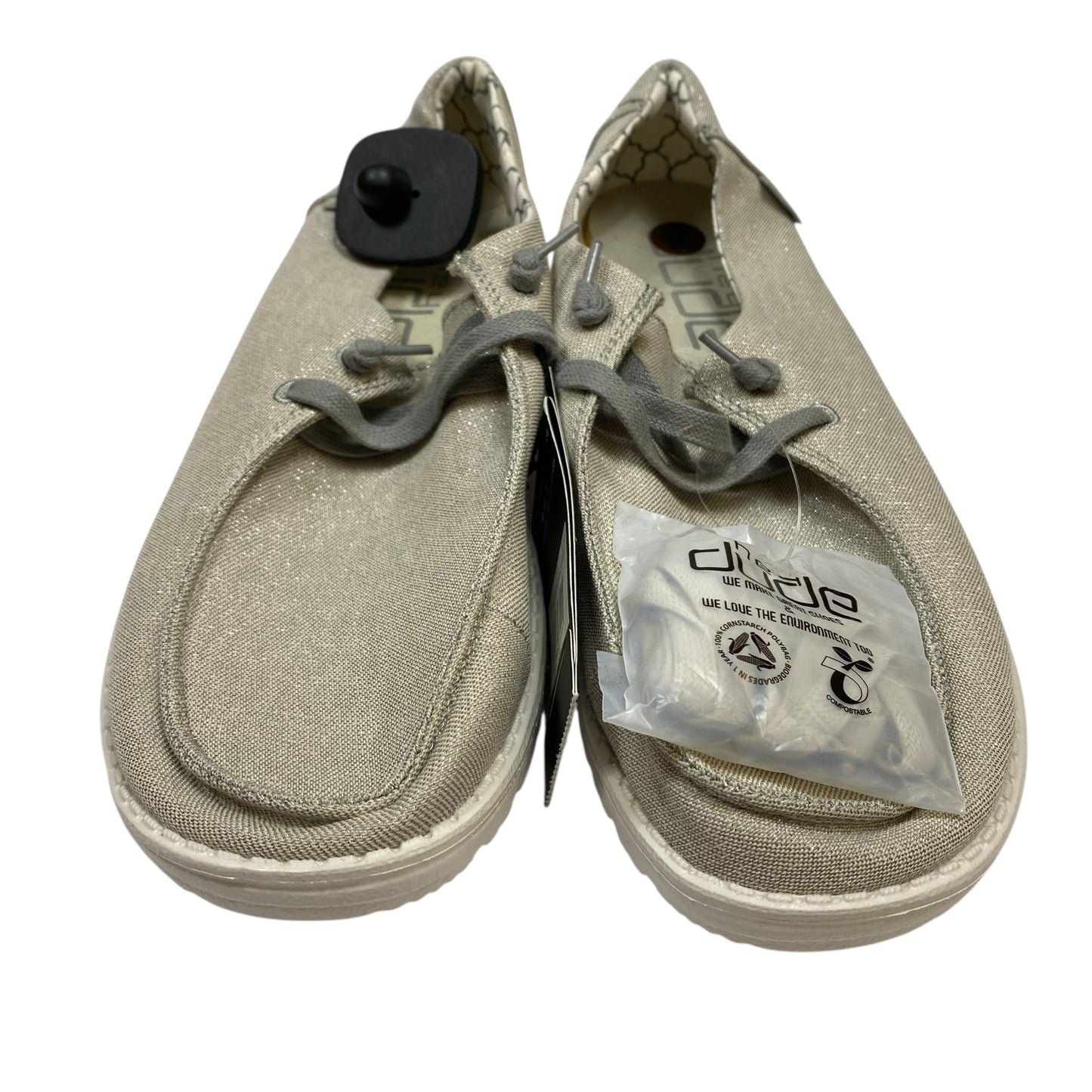 Shoes Flats By Hey Dude In Beige, Size:10