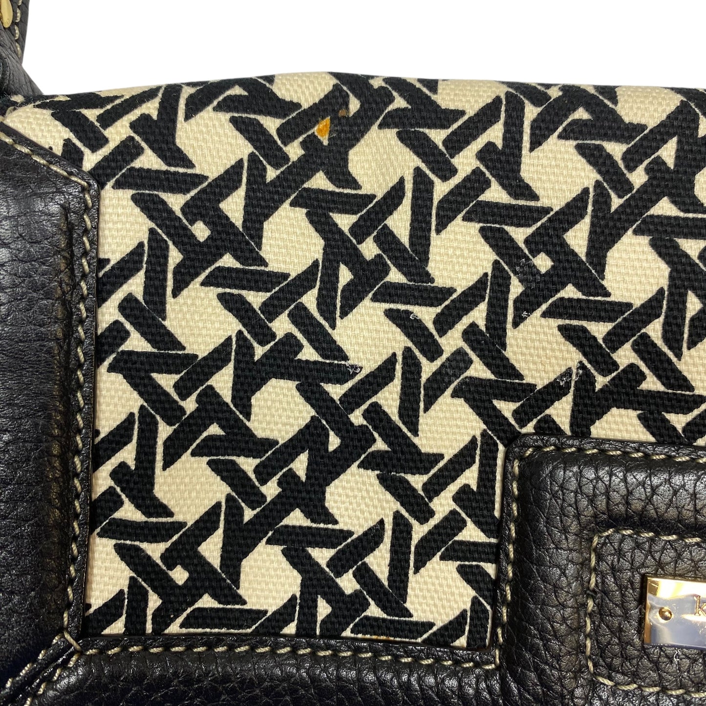 Handbag Designer By Kate Spade In Black & Cream, Size:Medium