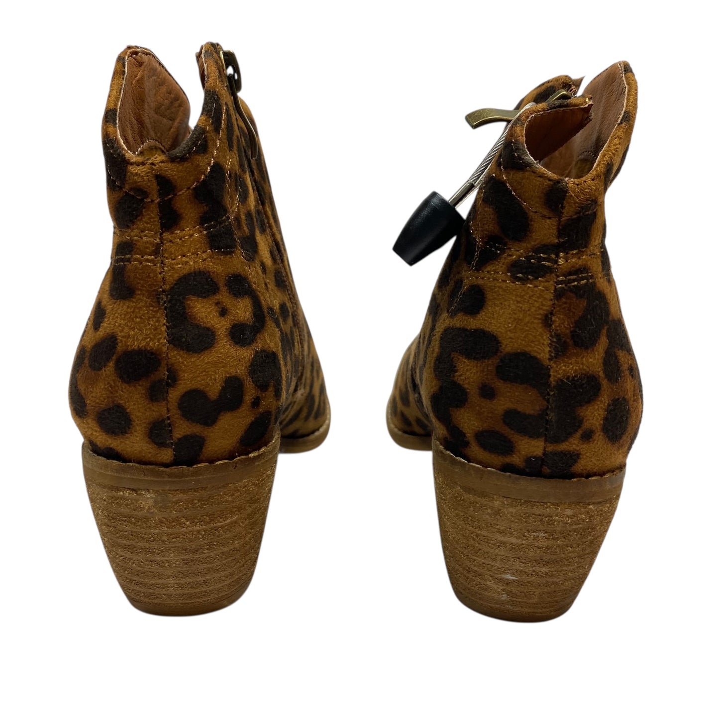 Boots Ankle Heels By Lets See Style In Animal Print, Size:5.5