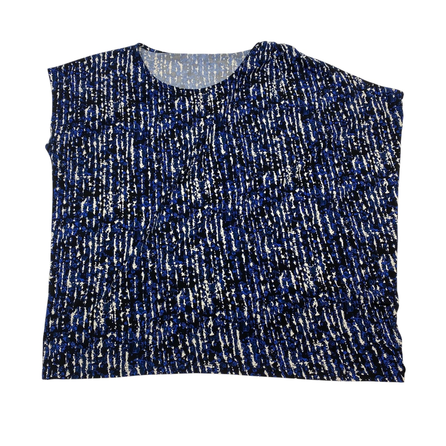 Top Ss By Michael By Michael Kors In Black & Blue, Size:1X