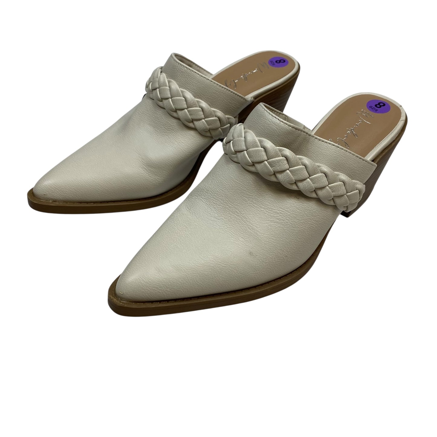 Shoes Heels Block By Wonderly In Cream, Size:8