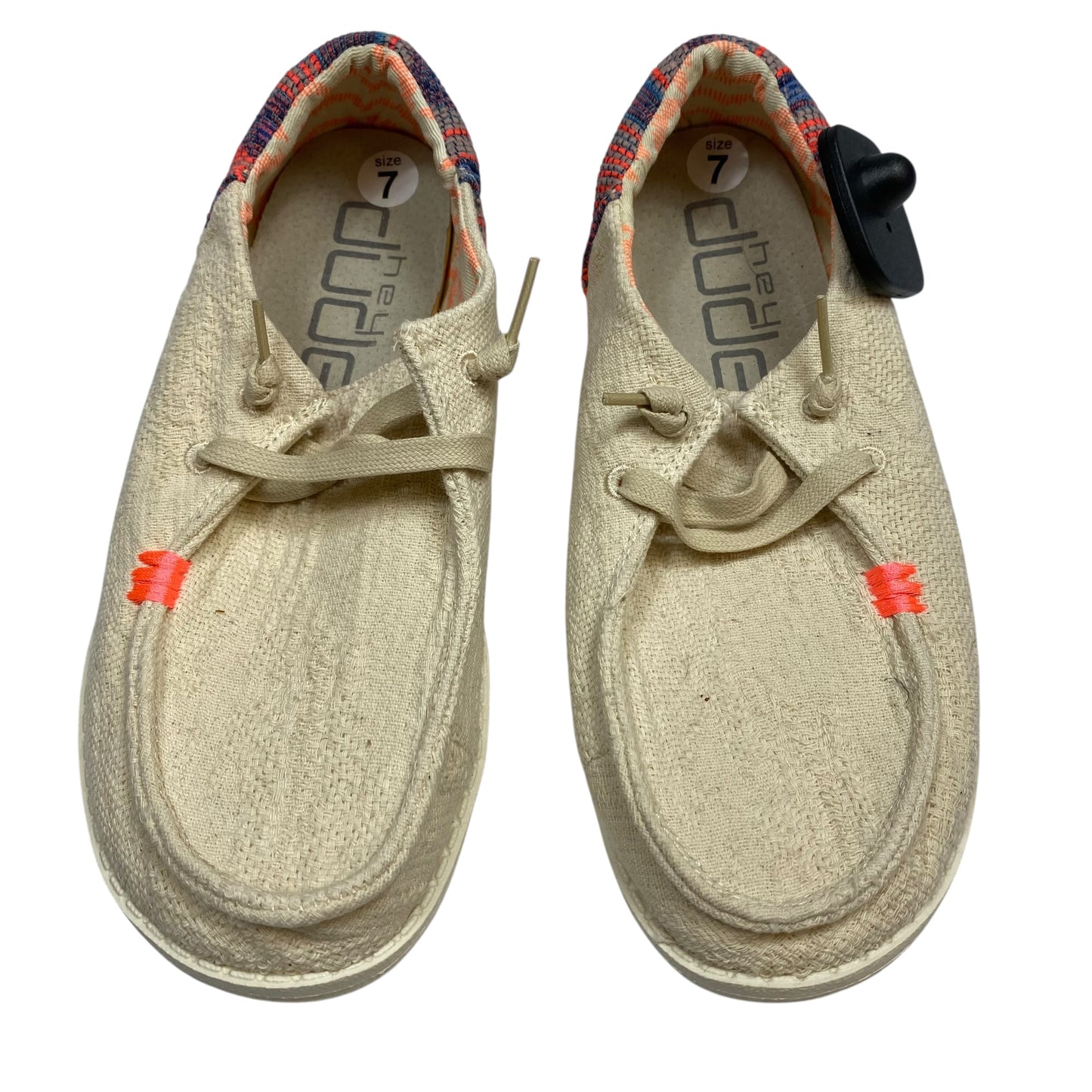 Shoes Flats By Hey Dude In Cream, Size:7