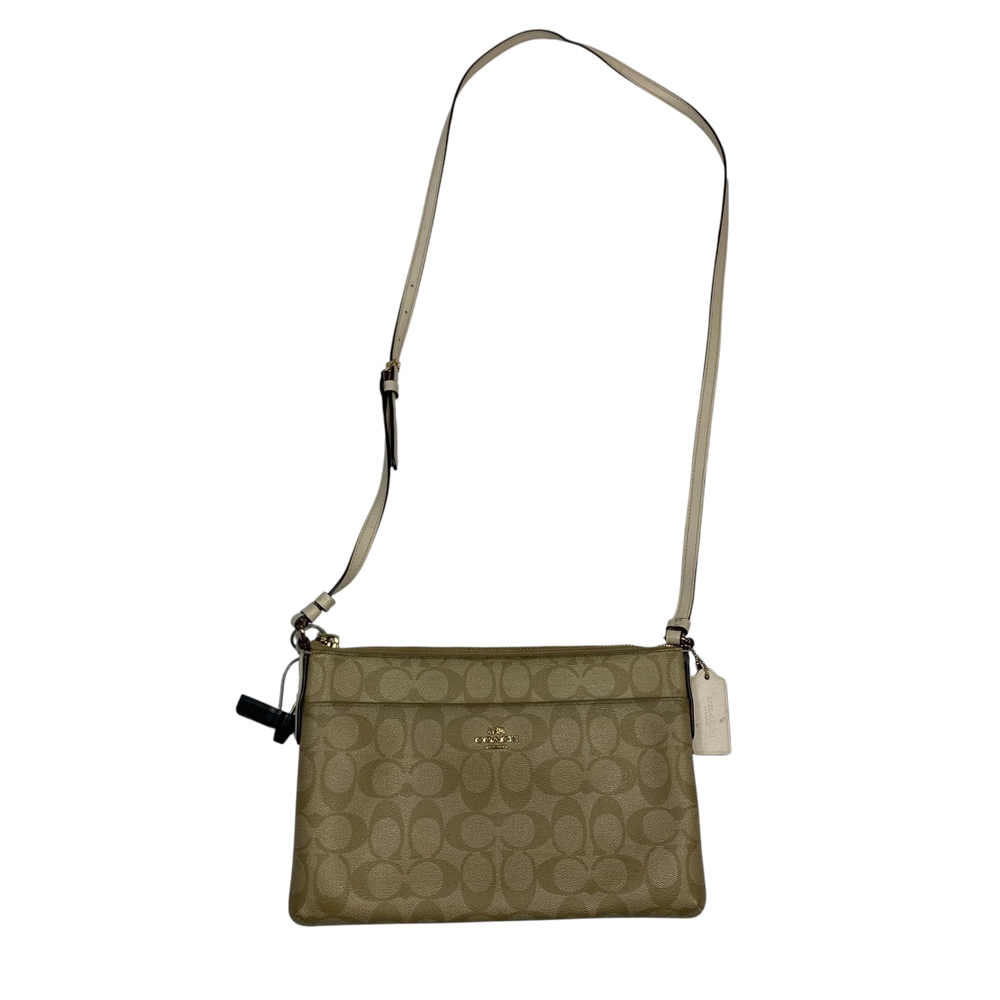 Crossbody Designer By Coach In Tan, Size:Medium
