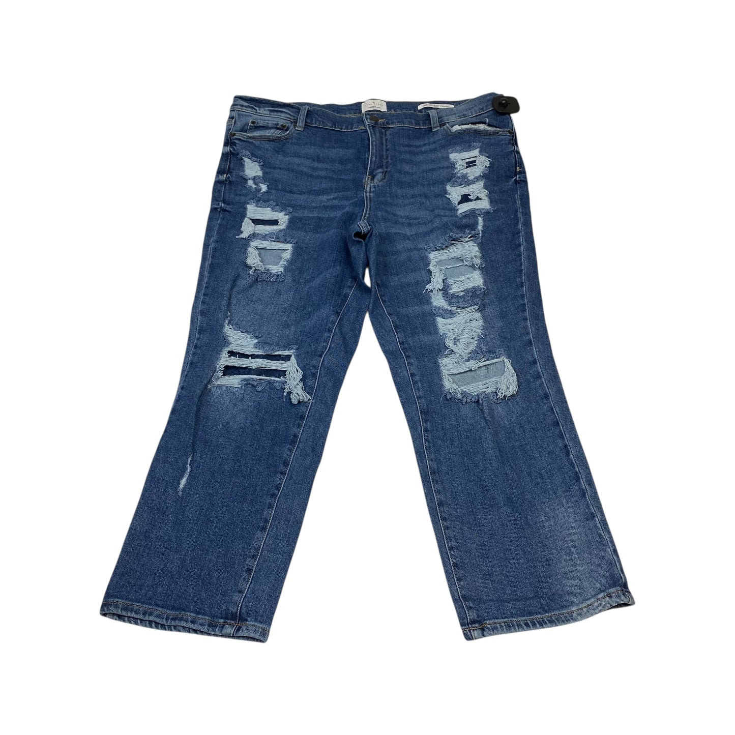 Jeans Straight By True Craft In Blue Denim, Size:18
