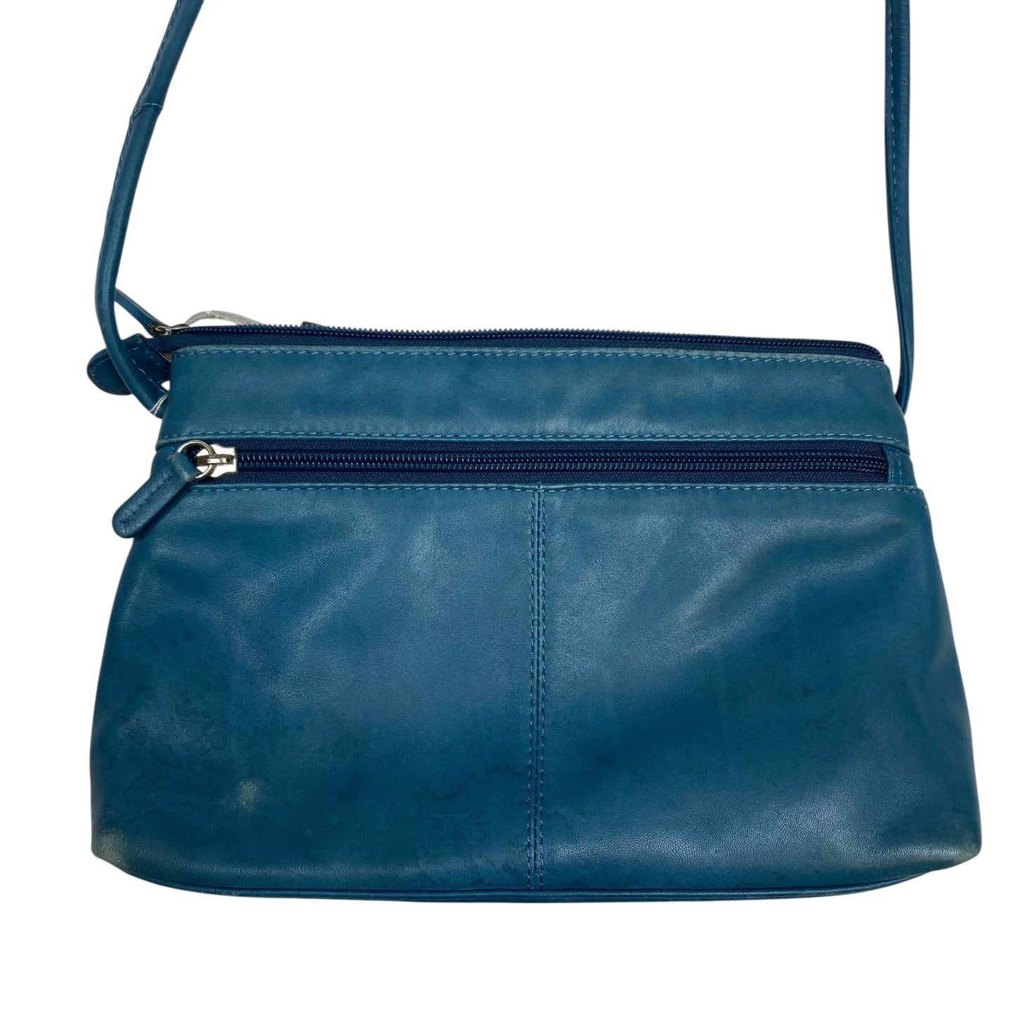 Crossbody Leather By Clothes Mentor In Blue, Size:Small