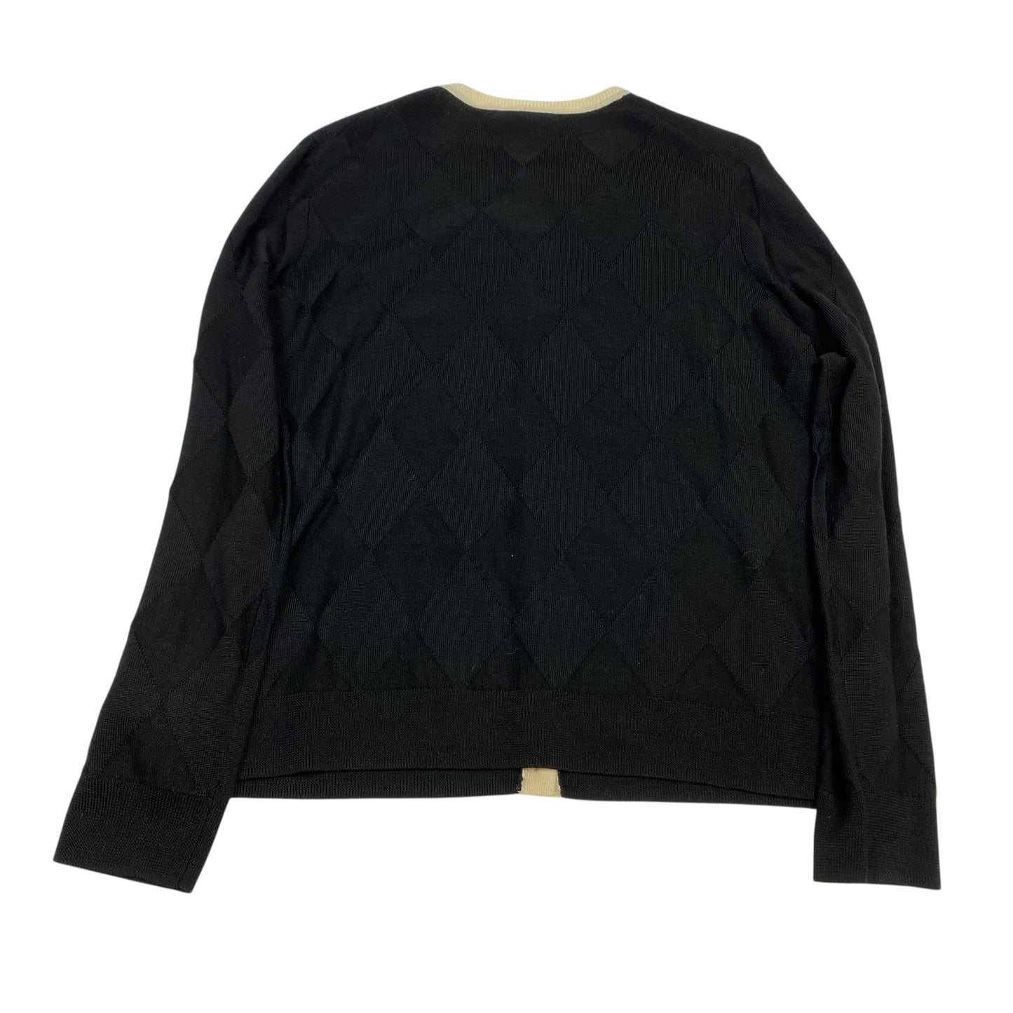 Cardigan By Brooks Brothers In Black & Cream, Size:Xl
