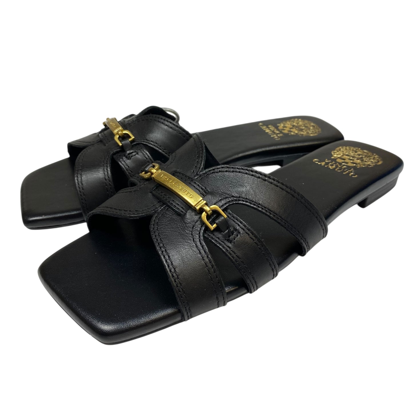 Sandals Flats By Vince Camuto In Black, Size:8.5