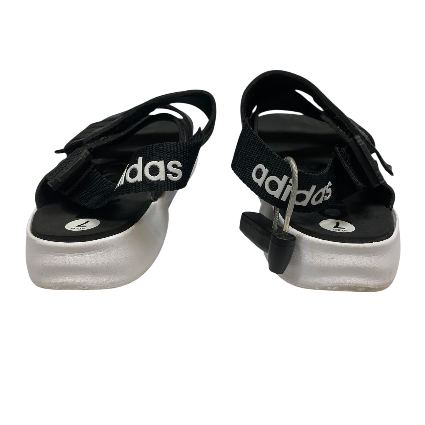 Sandals Sport By Adidas In Black & Grey, Size:7