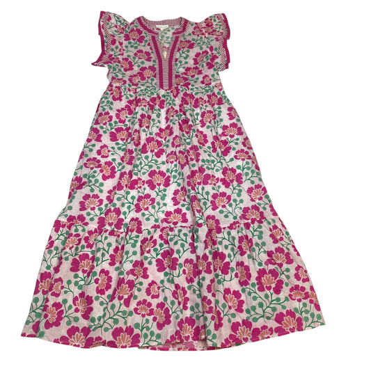 Dress Casual Midi By Entro In Green & Pink, Size:S