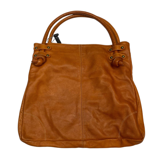 Handbag Leather By Ferchi In Orange, Size:Medium
