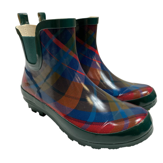 Boots Rain By Talbots In Plaid Pattern, Size:8