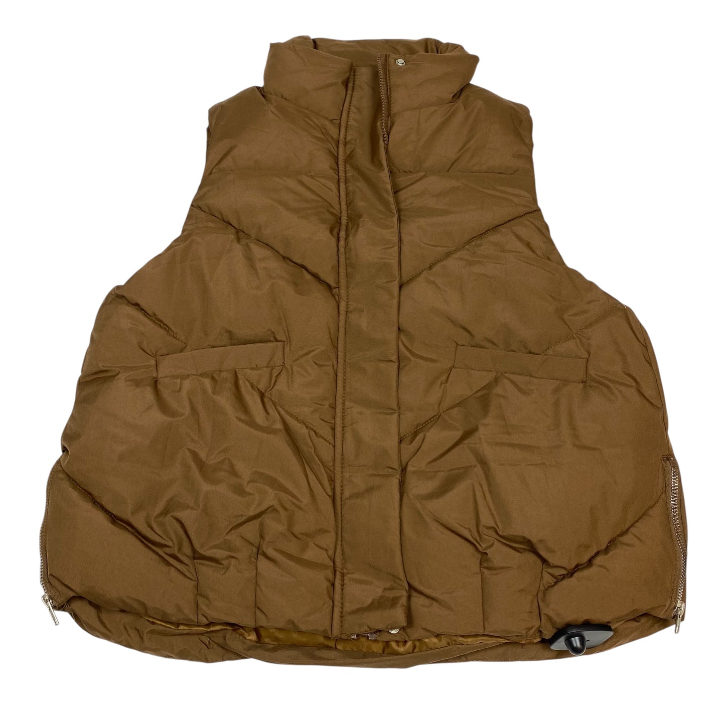 Vest Puffer & Quilted By Love & Other Things In Brown, Size:S