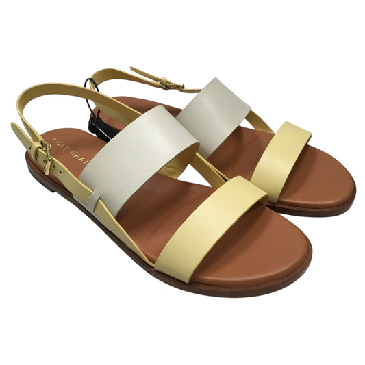 Sandals Designer By Cole-Haan In Cream & Yellow, Size:8.5
