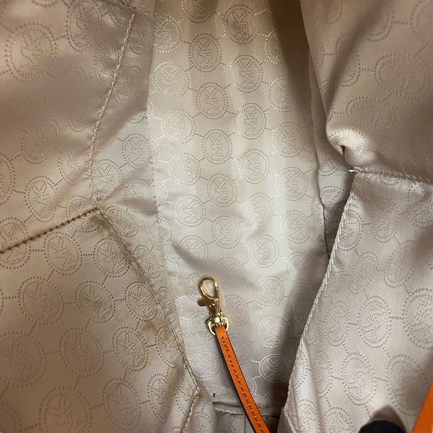 Handbag Designer By Michael Kors In Orange, Size:Medium