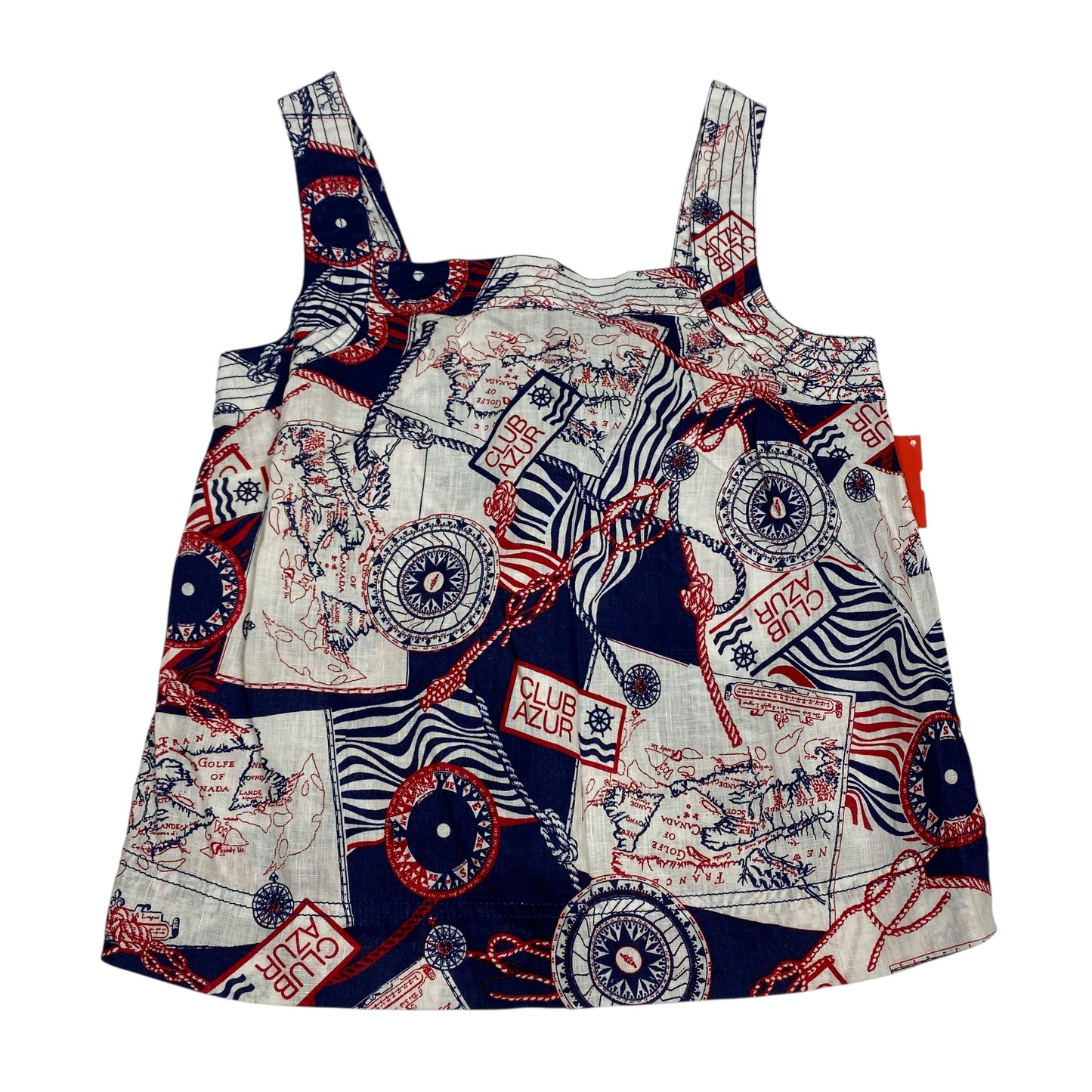 Top Sleeveless By Talbots In Blue Red & White, Size:Xs