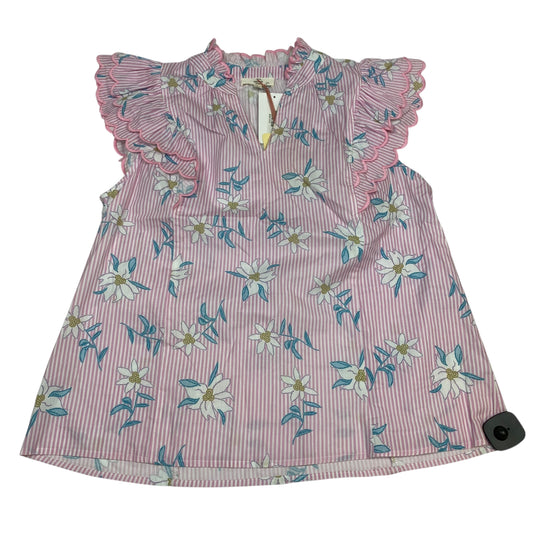 Top Sleeveless By Entro In Pink & White, Size:L
