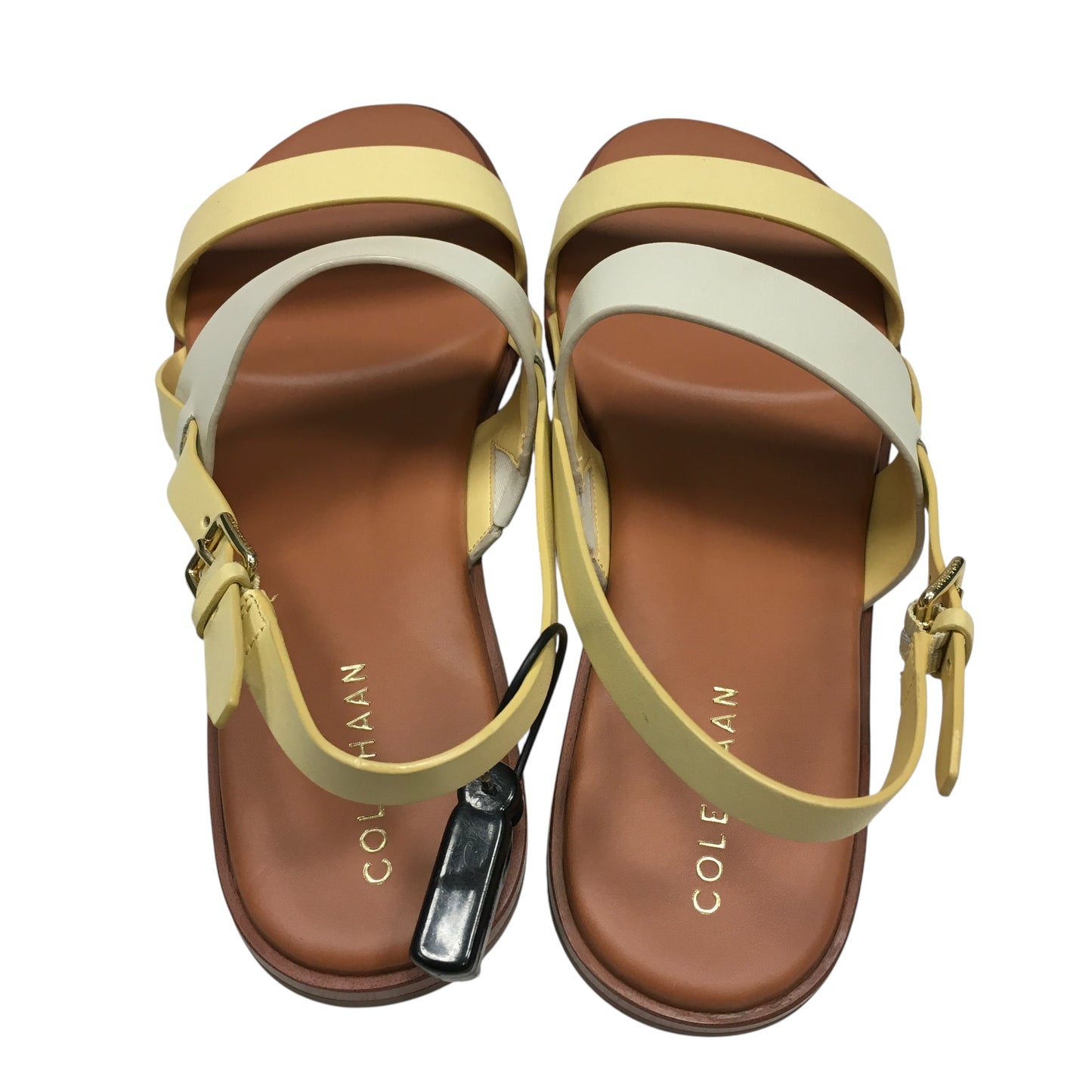 Sandals Designer By Cole-Haan In Cream & Yellow, Size:8.5