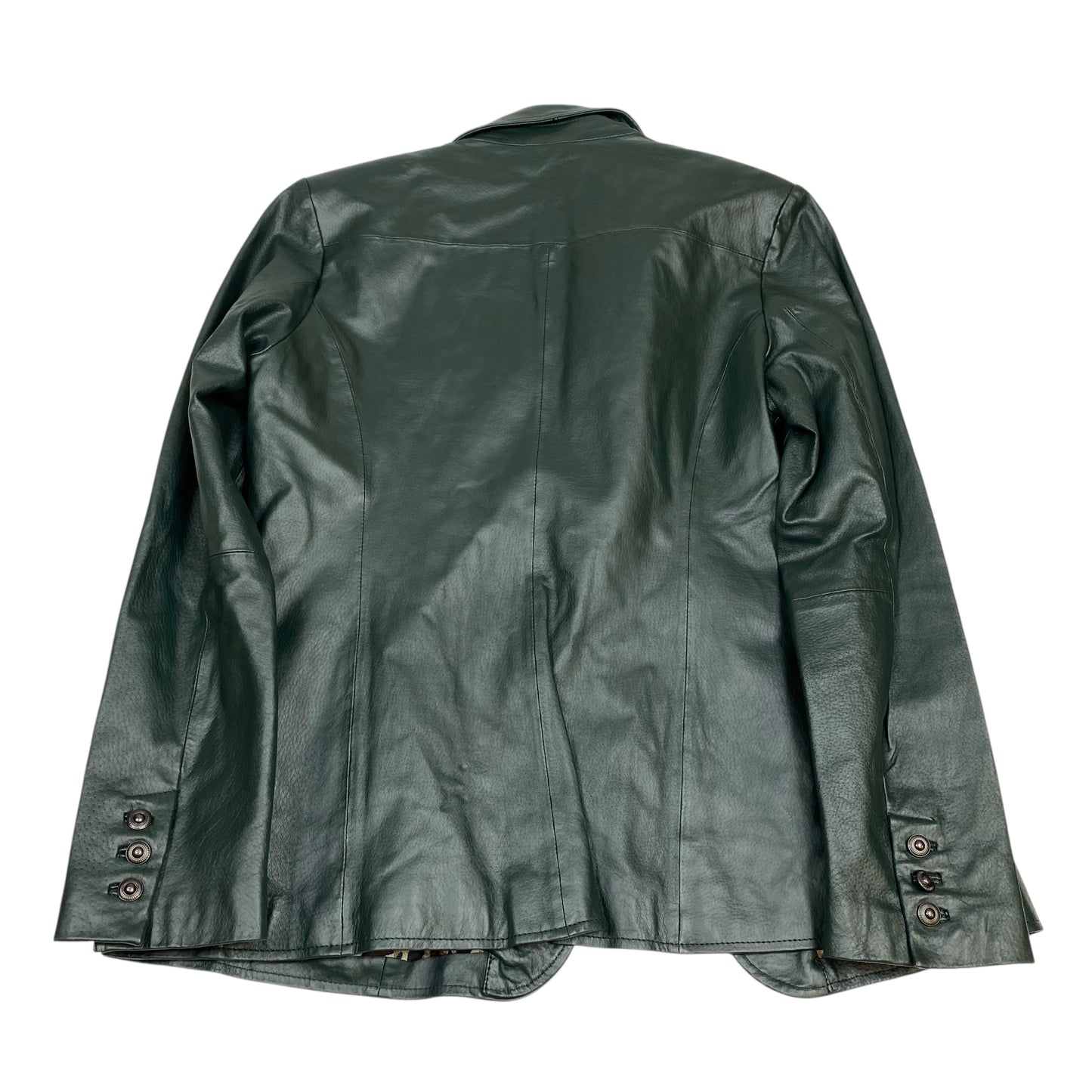 Jacket Leather By Denim And Company In Green, Size:M