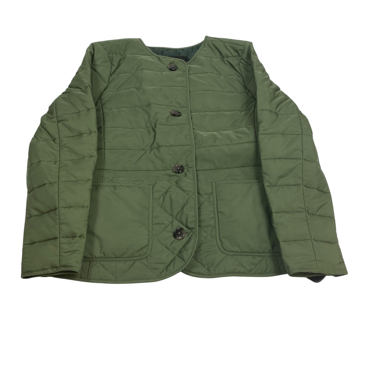 Jacket Puffer & Quilted By Talbots In Green, Size:Mp