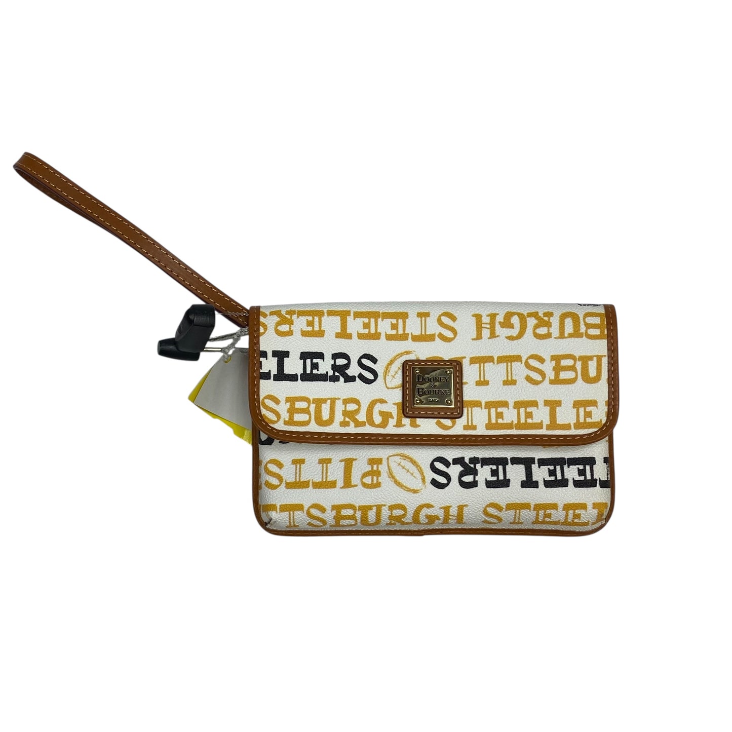 Wristlet Designer By Dooney And Bourke In White & Yellow, Size:Medium
