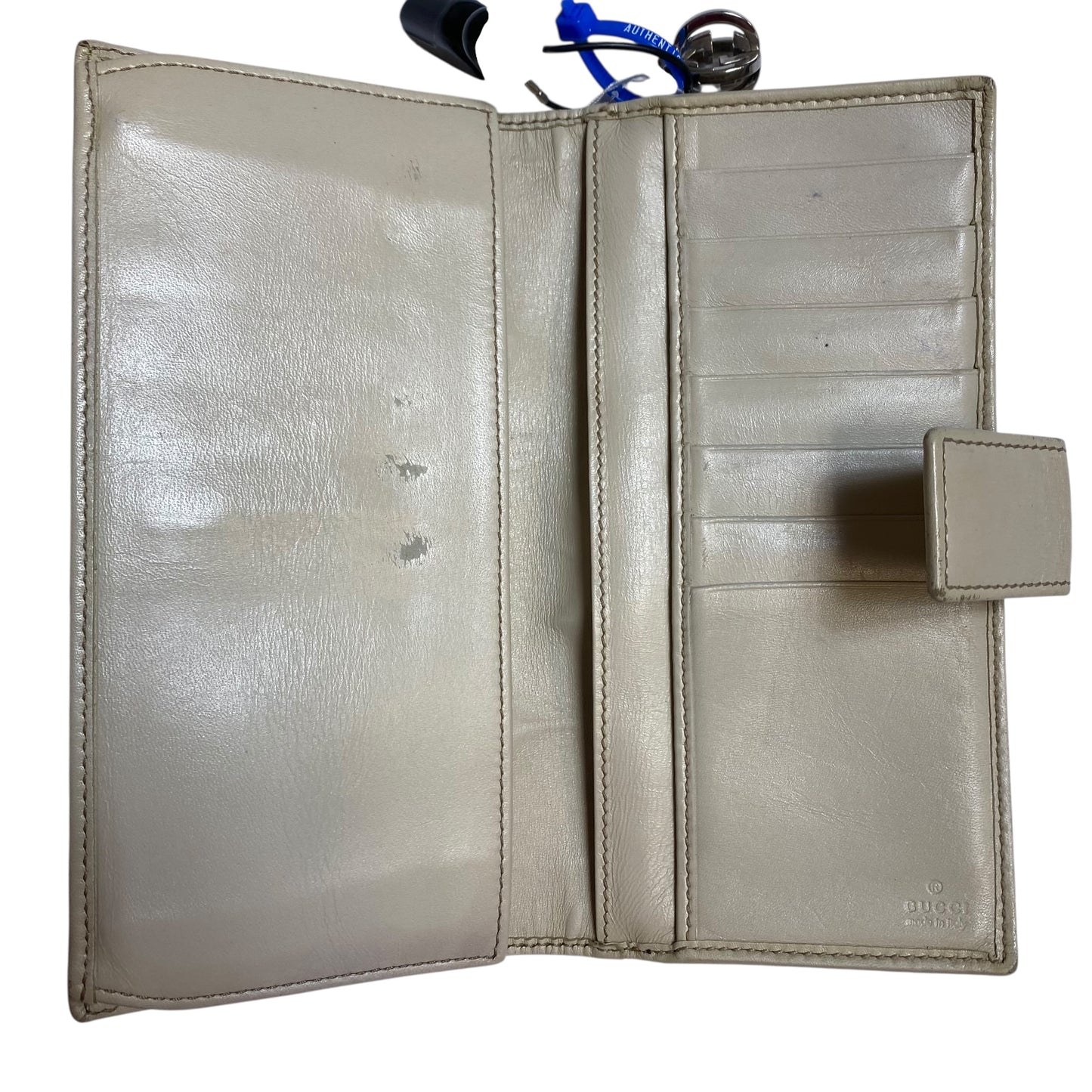 Wallet Luxury Designer By Gucci In Cream & Tan, Size:Medium