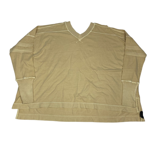 ATHLETIC TOP LS CREWNECK by FREE PEOPLE in TAN, Size:S