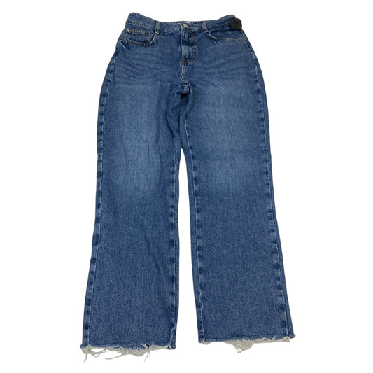 Jeans Straight By Zara In Blue Denim, Size:8