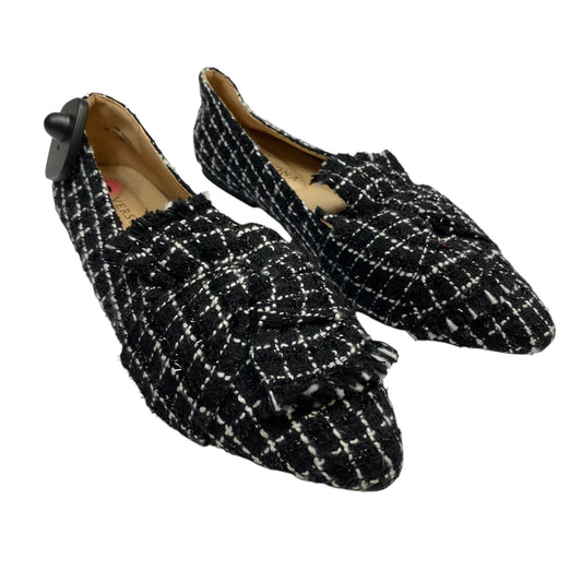 Shoes Flats By Versona In Black & White, Size:9