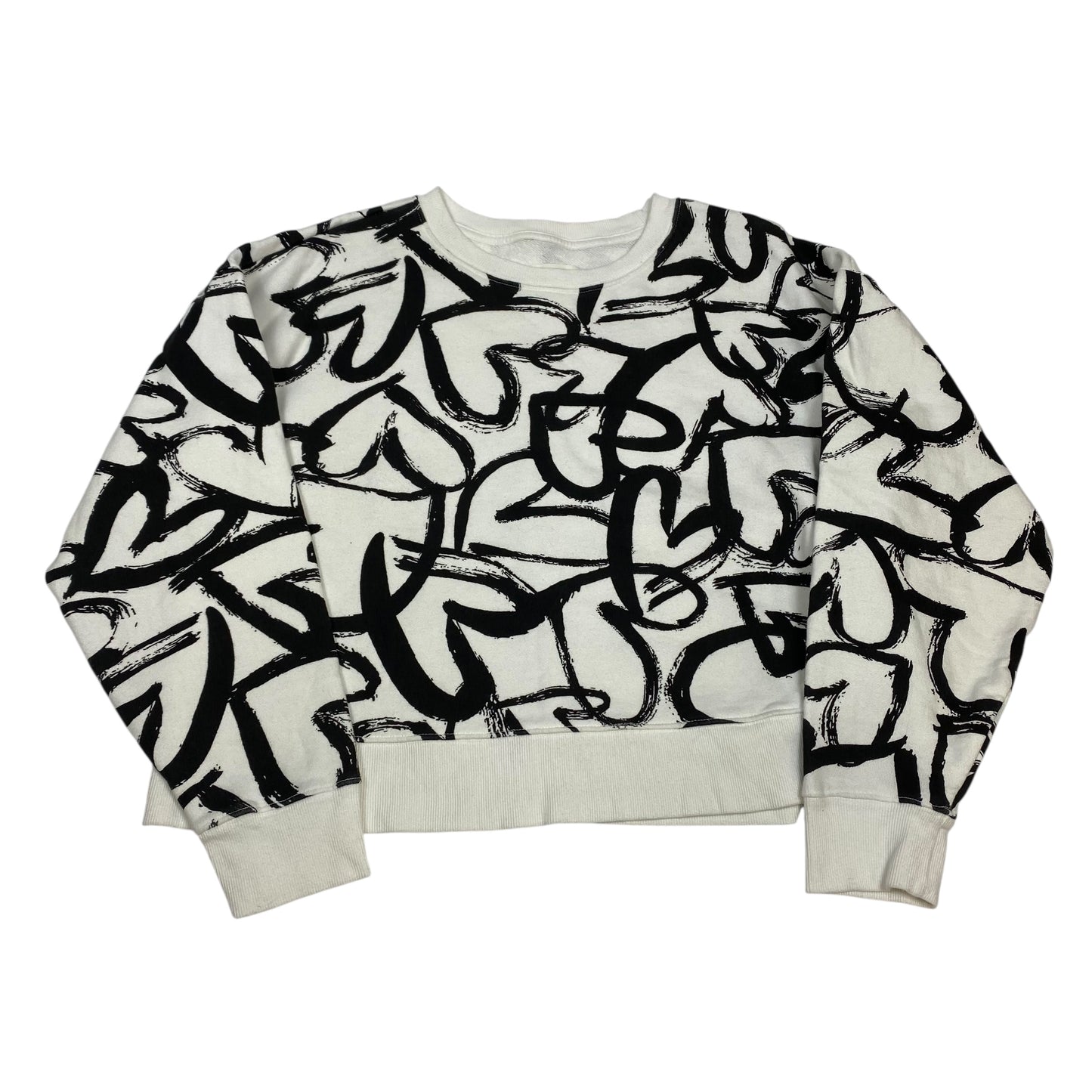 Sweatshirt Crewneck By Maeve In Black & White, Size:M
