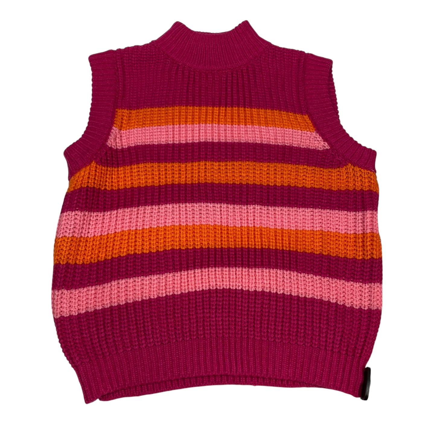Vest Sweater By Vici In Orange & Pink, Size:L