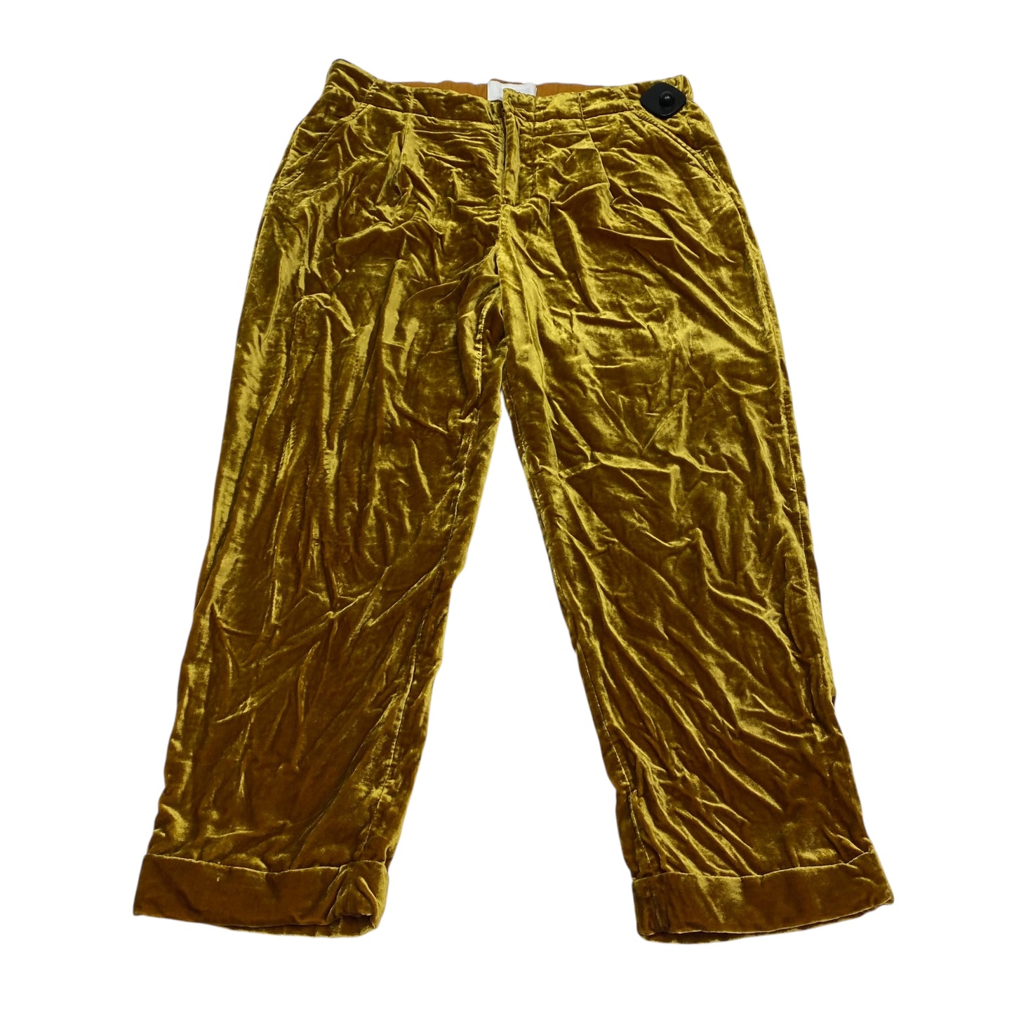Pants Cropped By Anthropologie In Yellow, Size:S