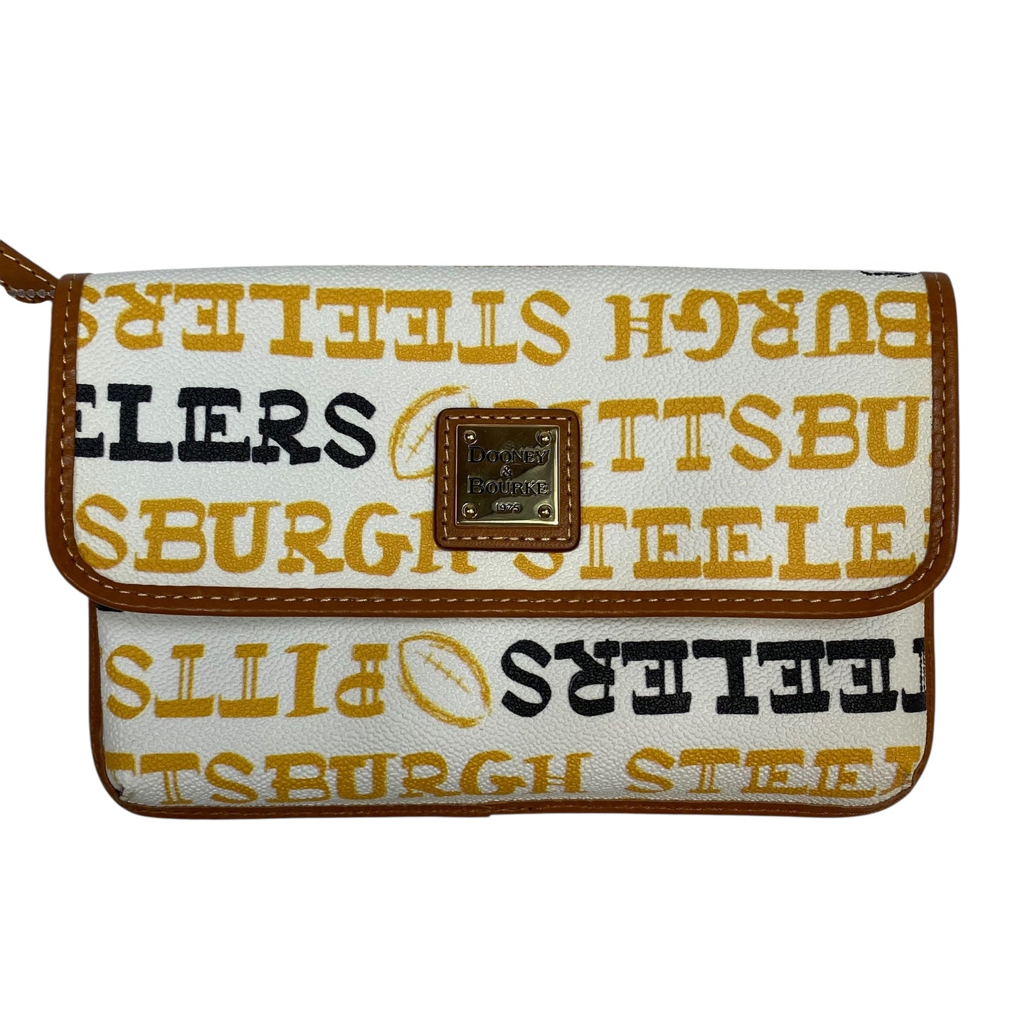 Wristlet Designer By Dooney And Bourke In White & Yellow, Size:Medium
