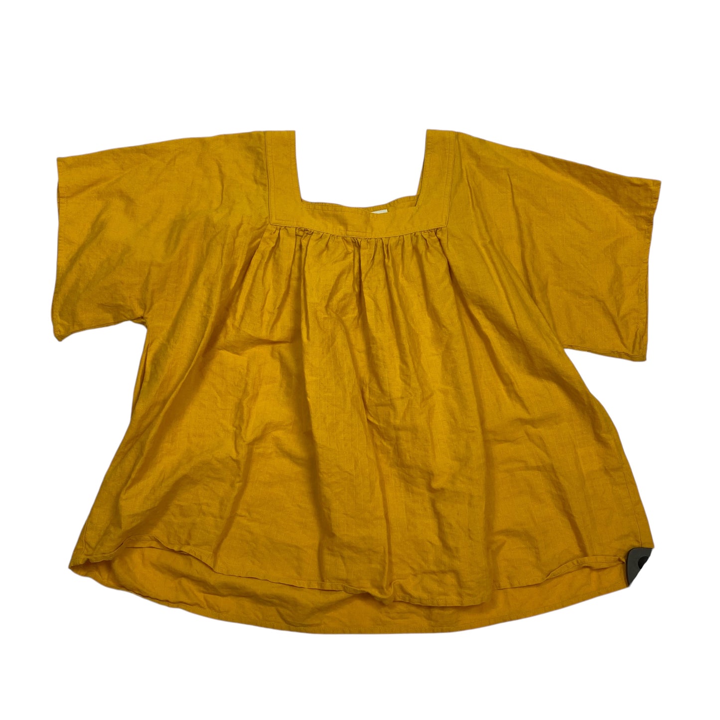 Top Short Sleeve Designer By Frye In Yellow, Size: M