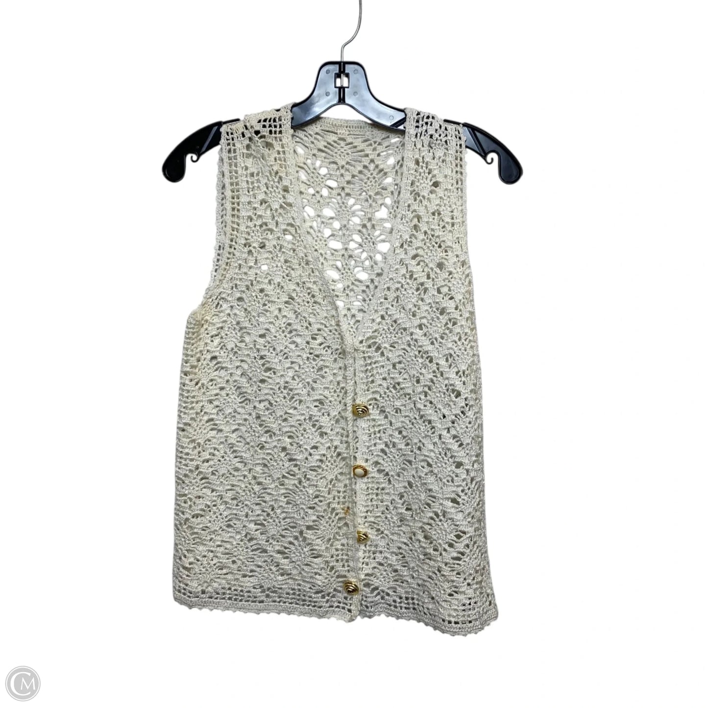 Vest Sweater By Clothes Mentor In Cream, Size: Osfm