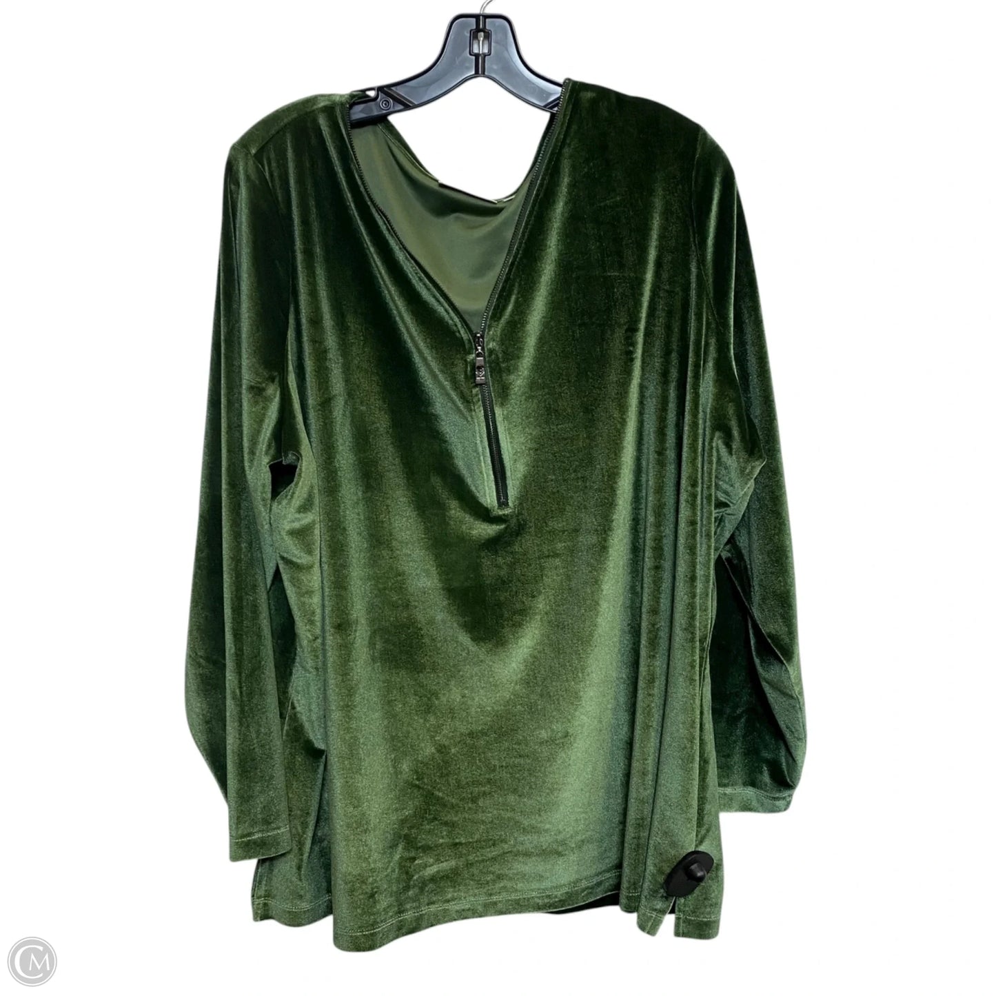 Top Long Sleeve By Belle In Green, Size: 2x
