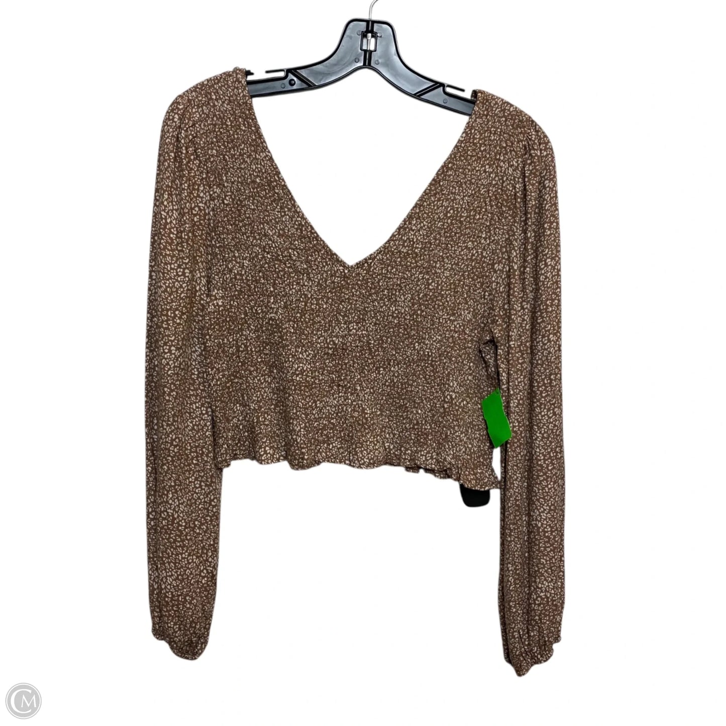 Top Long Sleeve By Urban Romantics In Brown, Size: L
