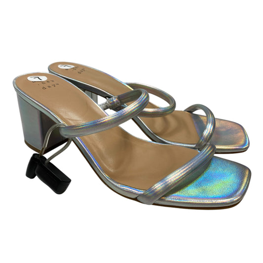 Sandals Heels Block By A New Day In Silver, Size: 7